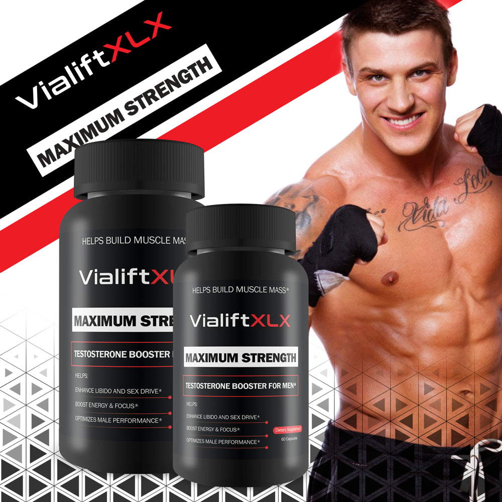 Vialift XL X Maximum Strength Testosterone Booster for Men - Helps Build Muscle Mass - Support Improved Testosterone Levels This Male Herbal Formula - Stamina - Strength - Power - Youth