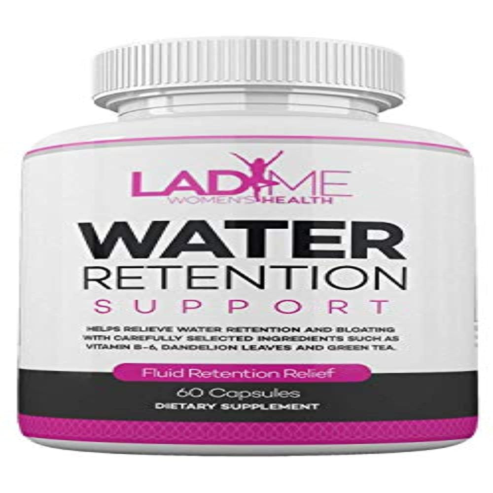 Water Retention Pills for Women with Vitamin B6, Dandelion Leaves & Green Tea - Natural Diuretic for Water Draining, Bloating & Swelling - Detox Dietary Capsules for Women - 60 Caps - by Ladyme