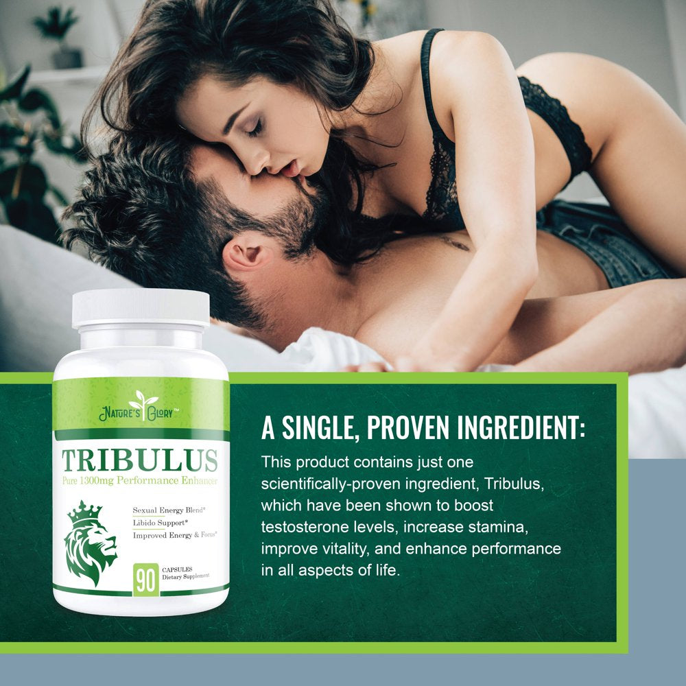 Tribulus Extract Capsules for Men Muscle Growth - Enhances Stamina & Improves Vitality - Testosterone Booster Dietary Supplement - Tribulus 1300Mg - 270 Capsules