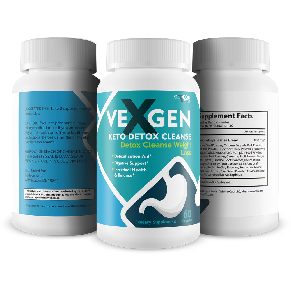 Vexgen Keto Detox Cleanse - Detox Cleanse Weight Loss - Help Shrink Your Gut & Waist - Detoxification Aid - Digestive Support - Intestinal Health & Balance - 30 Servings