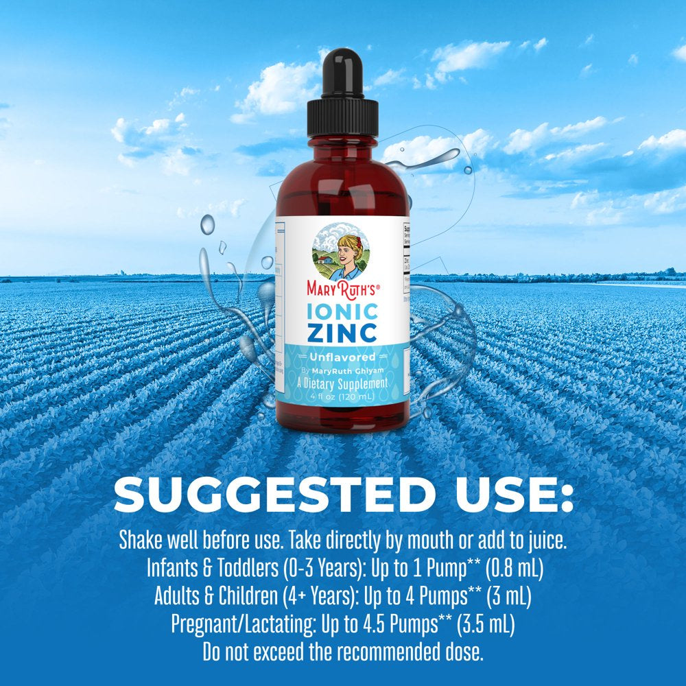 Zinc Supplements for Immune Support | Ionic Zinc for Kids & Adults | Liquid Zinc Supplement | 40 Day Supply | Zinc Sulfate | Skin Care Supplement | Vegan | Gluten Free | Glycerin Based | 4 Oz