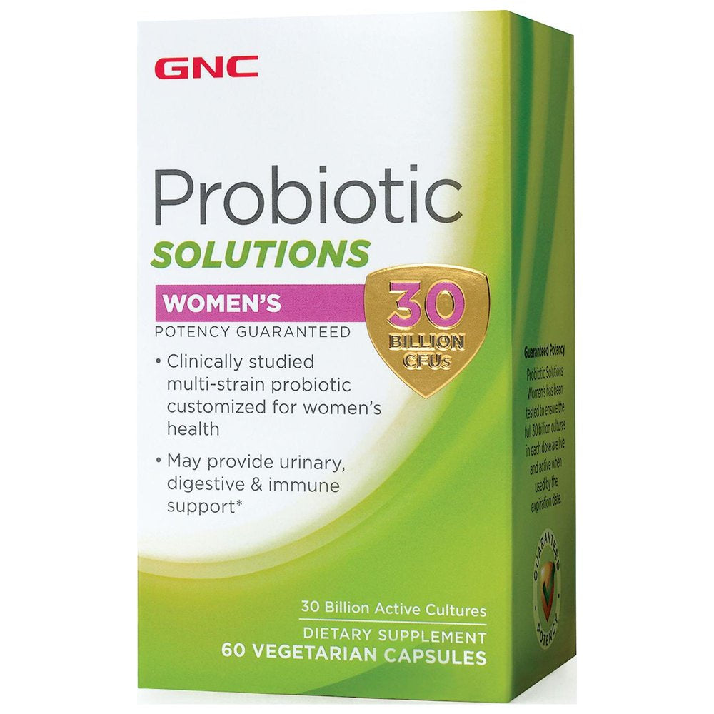 GNC Probiotic Solutions Women'S | Clinically Studied Multi-Strain for Women, Supports Digestive and Immune Health, Vegetarian | 30 Capsules