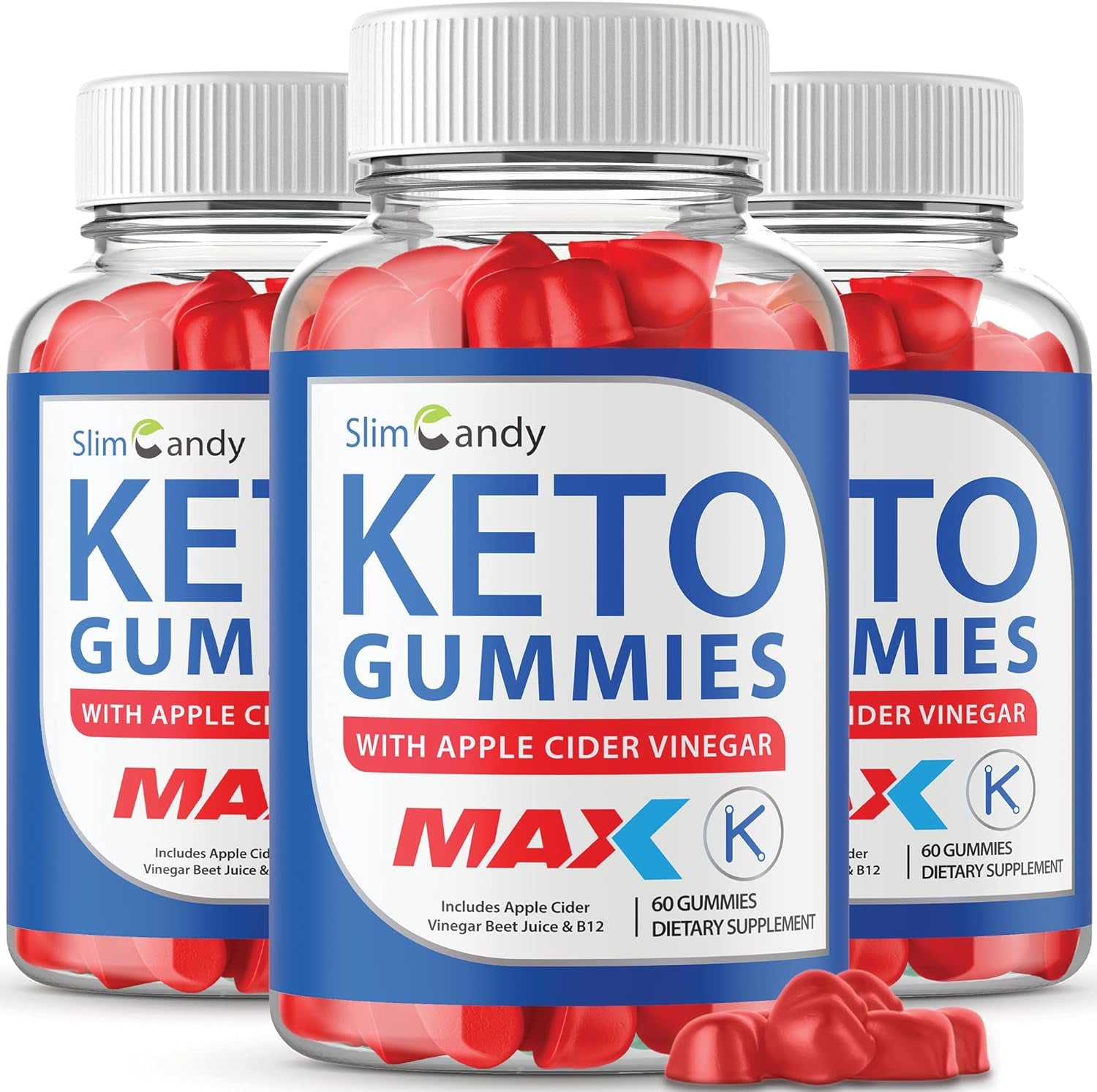 (3 Pack) Slim Candy Keto ACV Gummies, Max Strength Keto Gummies Slim Candy ACV Gummies with Apple Cider Vinegar, Slimcandy Advanced Gummy (180 Gummies)