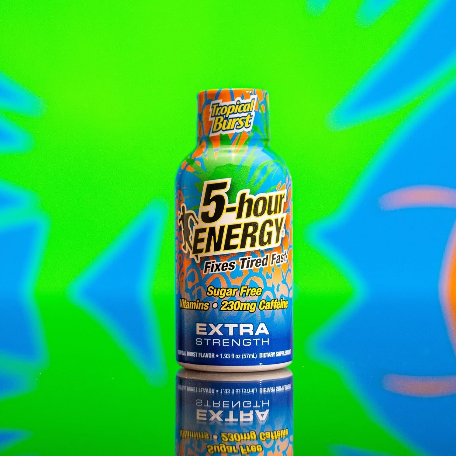 5-Hour ENERGY Extra Strength Energy Shot | Tropical Burst Flavor | 1.93 Oz. | 24 Count | Sugar-Free & Zero Calories | B-Vitamins & Amino Acids | 230Mg Caffeinated Energy Shot | Dietary Supplement