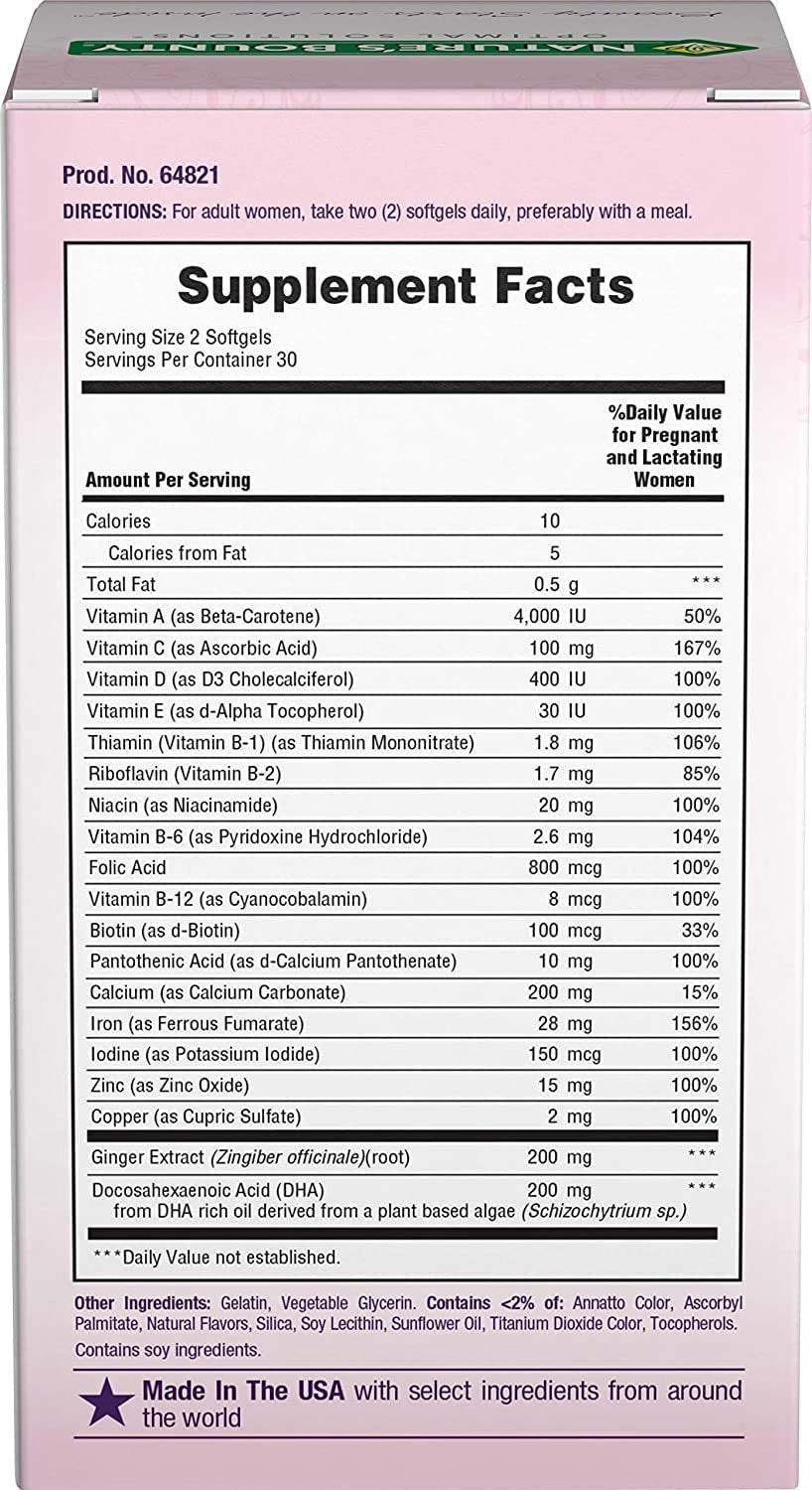 Nature'S Bounty Optimal Solutions Healthy Mom Prenatal Multivitamin Softgels - (Pack of 6)