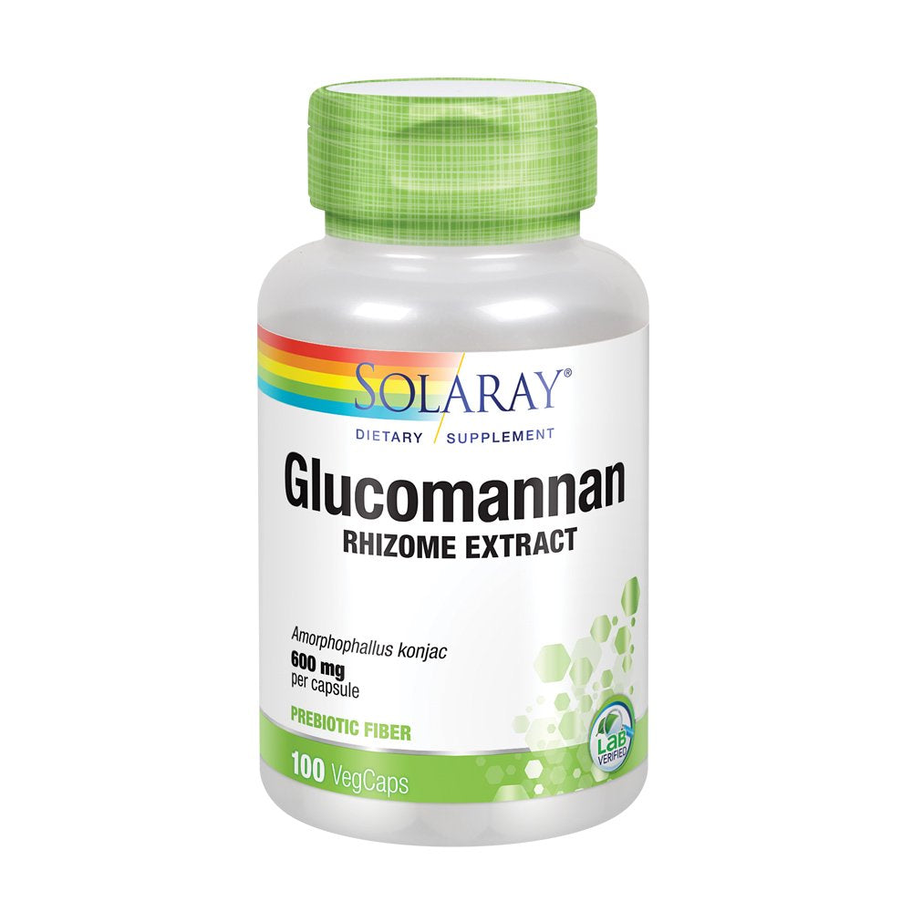 Solaray Glucomannan Rhizome Extract 600 Mg | Healthy Regularity, Blood Sugar & Appetite Support | 100 Serv | 100 Vegcaps
