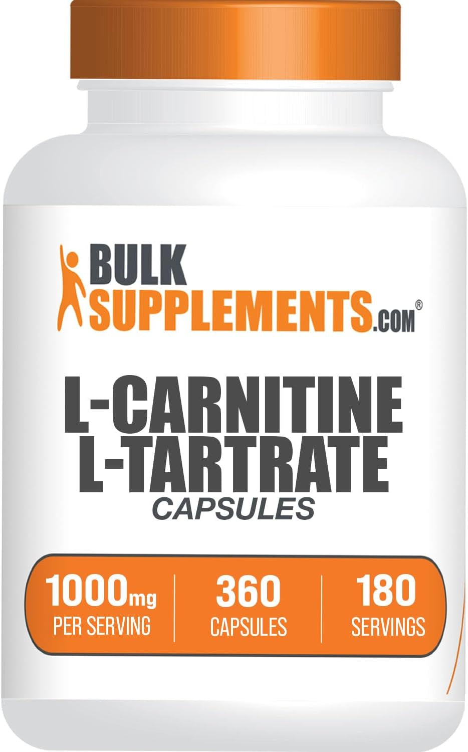 Bulksupplements.Com L-Carnitine L-Tartrate Capsules - Carnitine Supplement, L-Carnitine Tartrate, L Carnitine 1000Mg Capsules - Amino Acids, Gluten Free, 2 Capsules per Serving, 360 Capsules