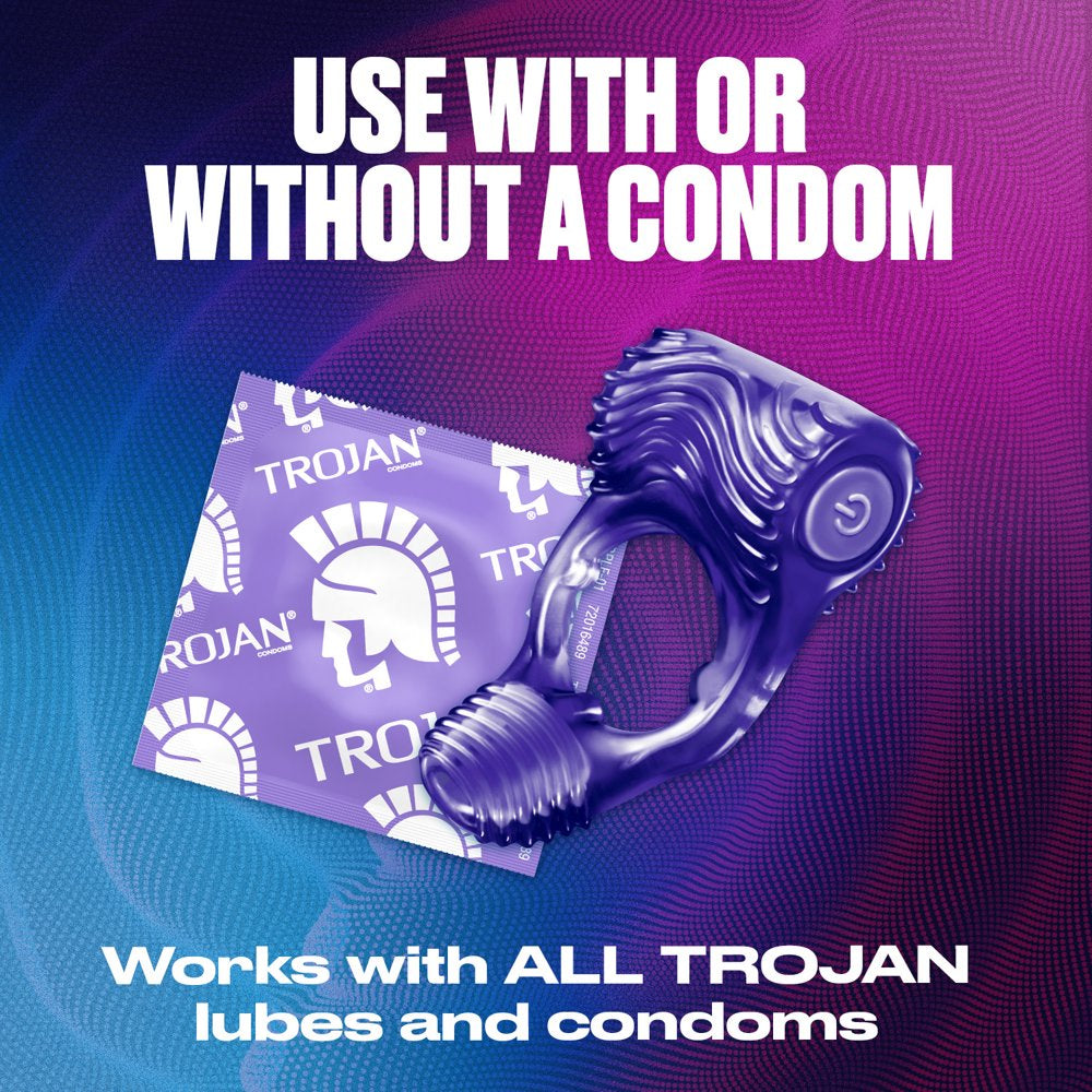 TROJAN Vibrations Tandem Couples Vibrating Ring, Personal Massager, 1 Count