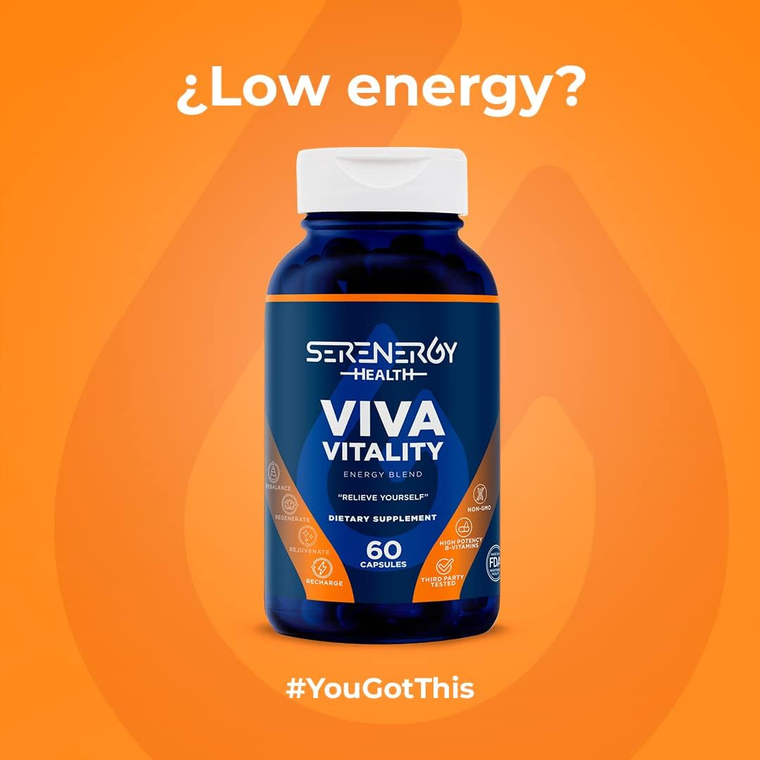 Viva Vitality - Energy and Longevity Multifunctional Dietary Supplement - Recharge Formula to Boost Energy Levels and Endurance - Support Vitality, Mental Focus (60 Capsules)