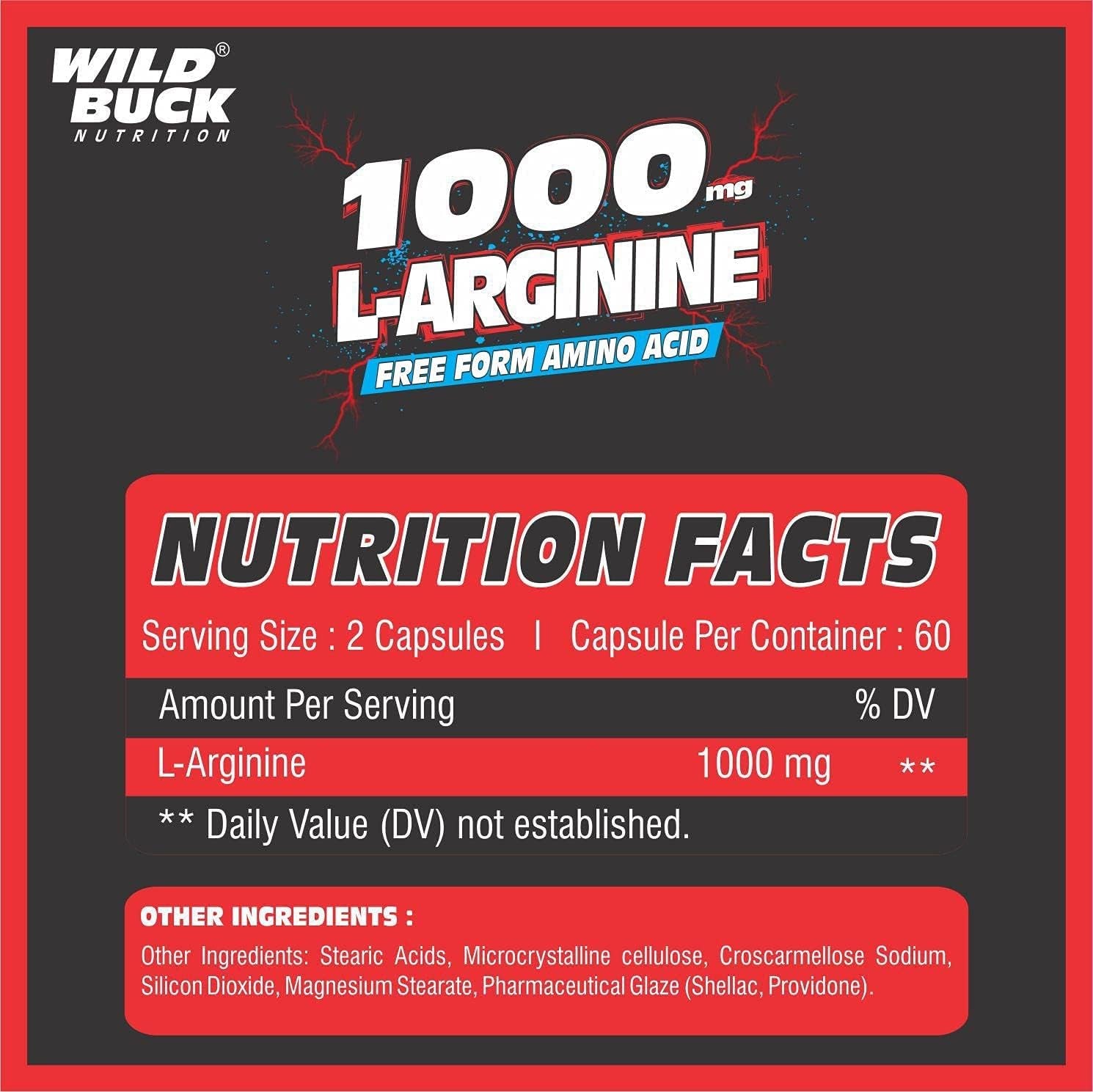 Metrol L Arginine 1000Mg Nitric Oxide Precursor Supplement for Massive Pumps, Maximum Vascularity and Muscle Growth, Stamina, Recovery | Essential Amino Acids | Powerful NO Booster - 60 Caps