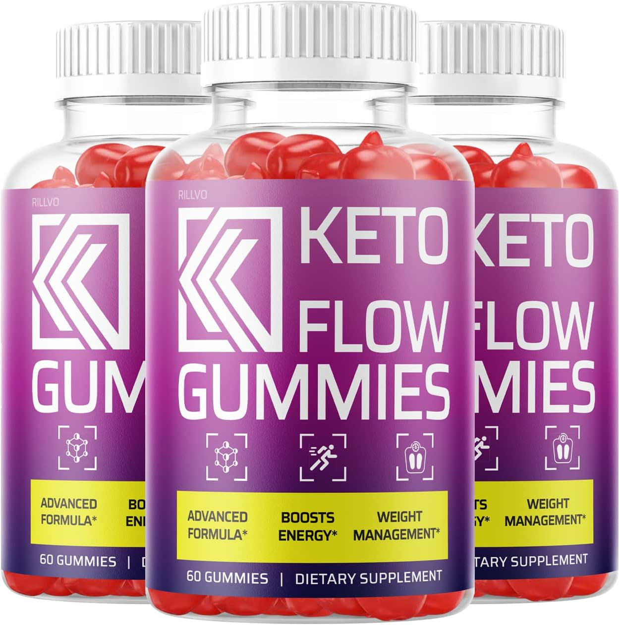 (3 Pack) Keto Flow Gummies Advanced Formula Keto Flow Gummy Bears (180 Gummies)