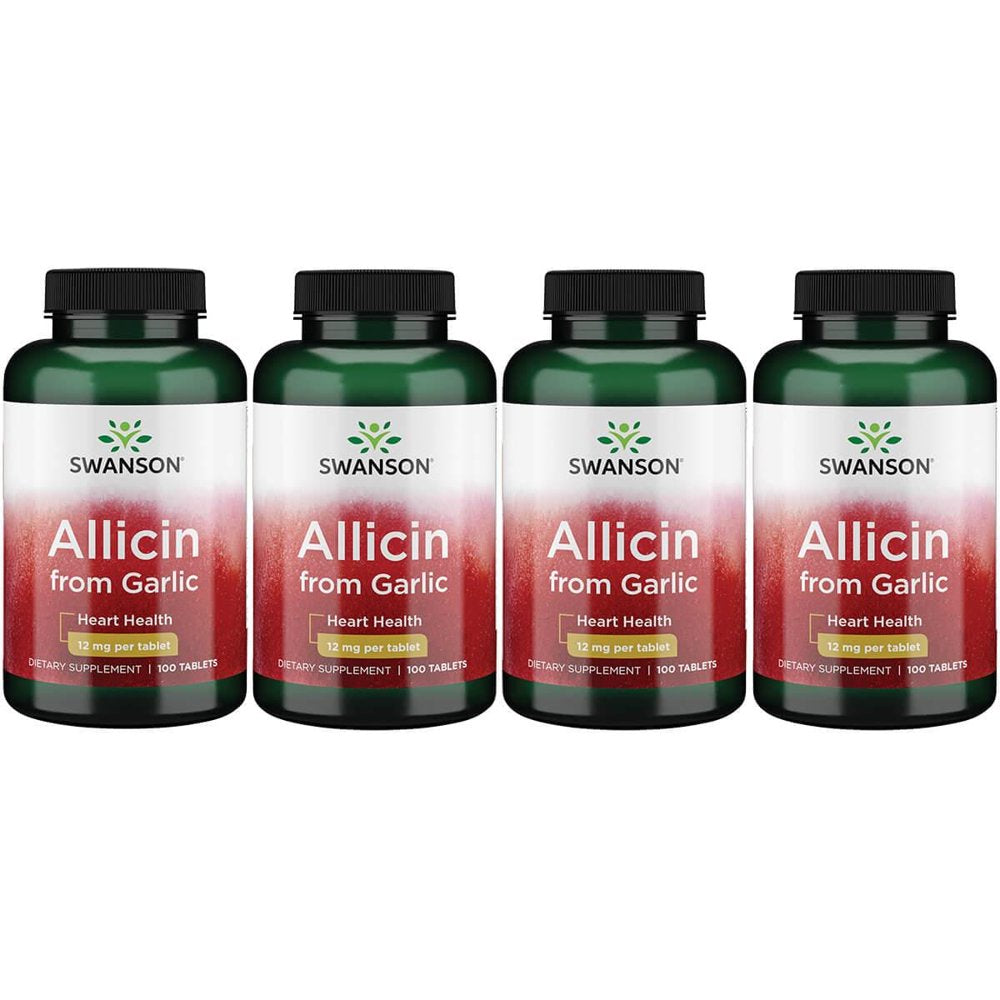 Swanson Allicin from Garlic 12 Mg 100 Tabs 4 Pack