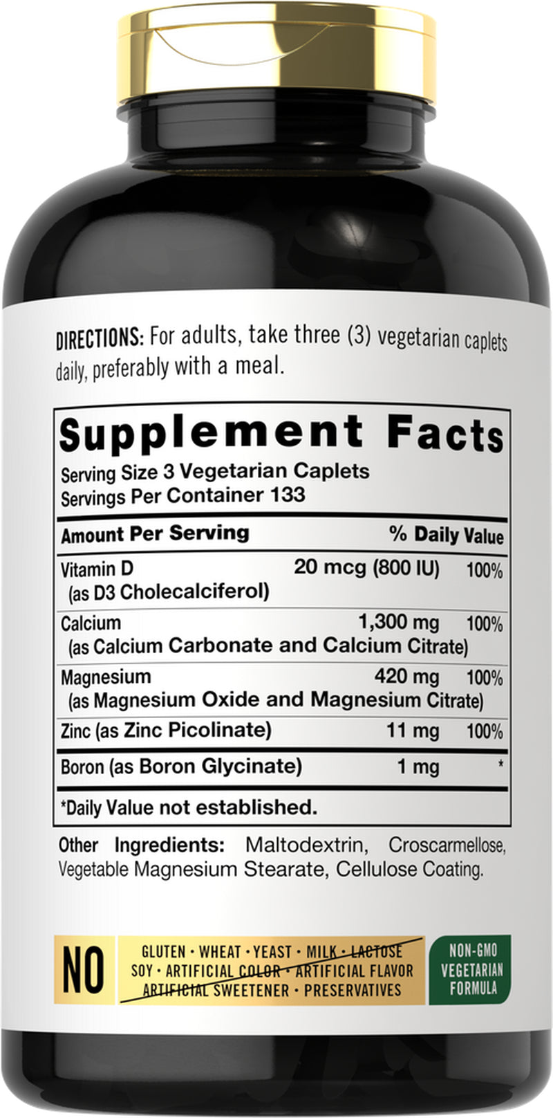 Calcium Magnesium Zinc | 400 Caplets | Vegetarian Formula | by Carlyle