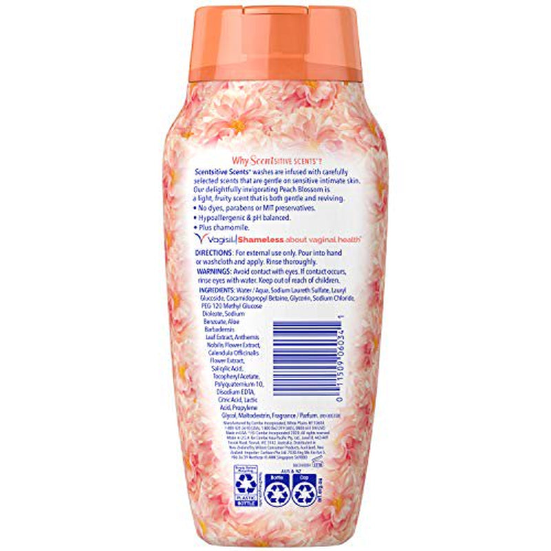 Vagisil Scentsitive Scents Feminine Wash, Peach Blossom Scent, 12 Oz