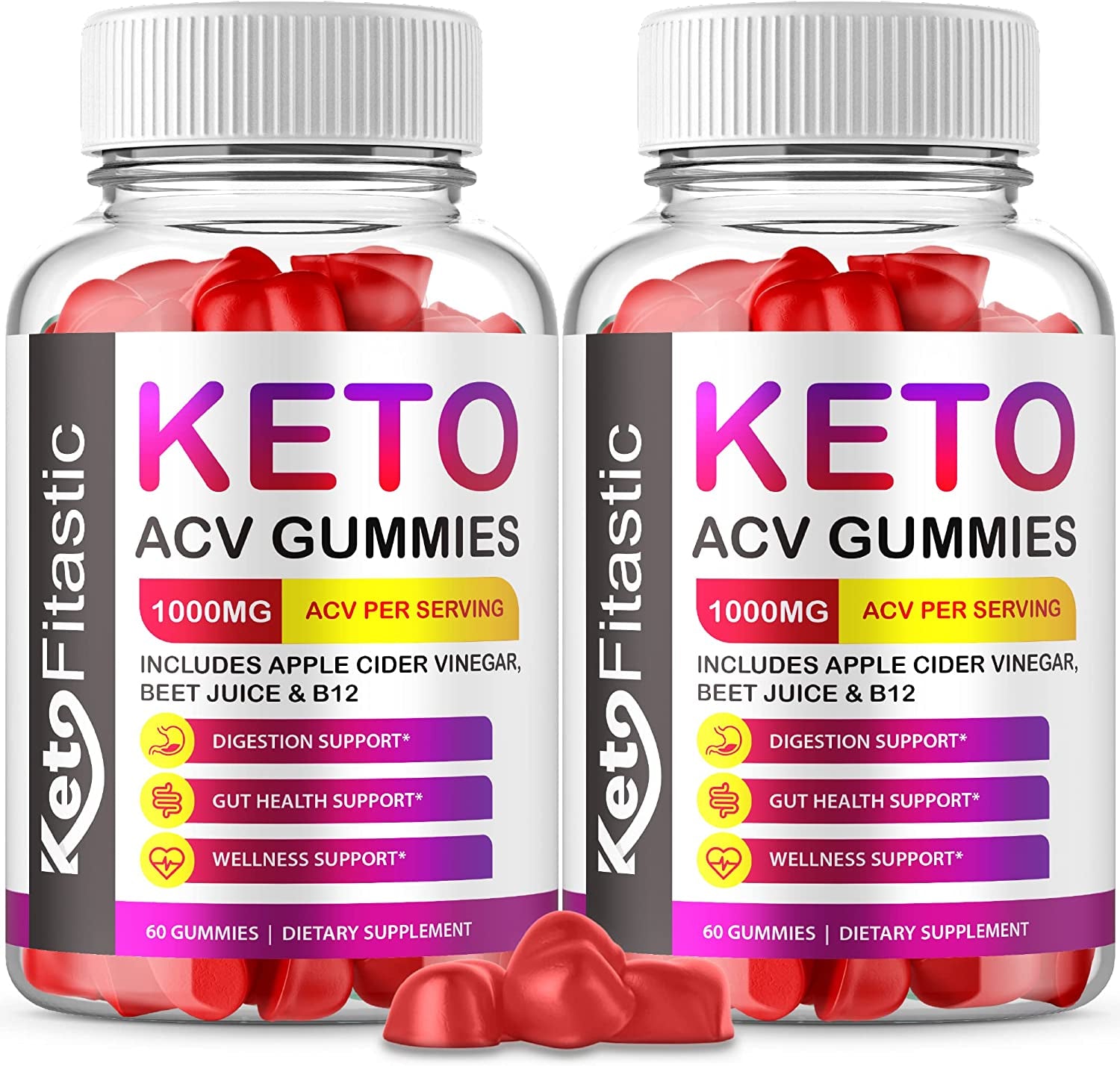 (2 Pack) Keto Fitastic Gummies - Official Formula, Vegan, Non GMO - Keto Fitastic ACV Gummies with Apple Cider Vinegar, Fitastic Keto ACV Gummies, Ketofitastic ACV Keto Gummies with (120 Gummies)