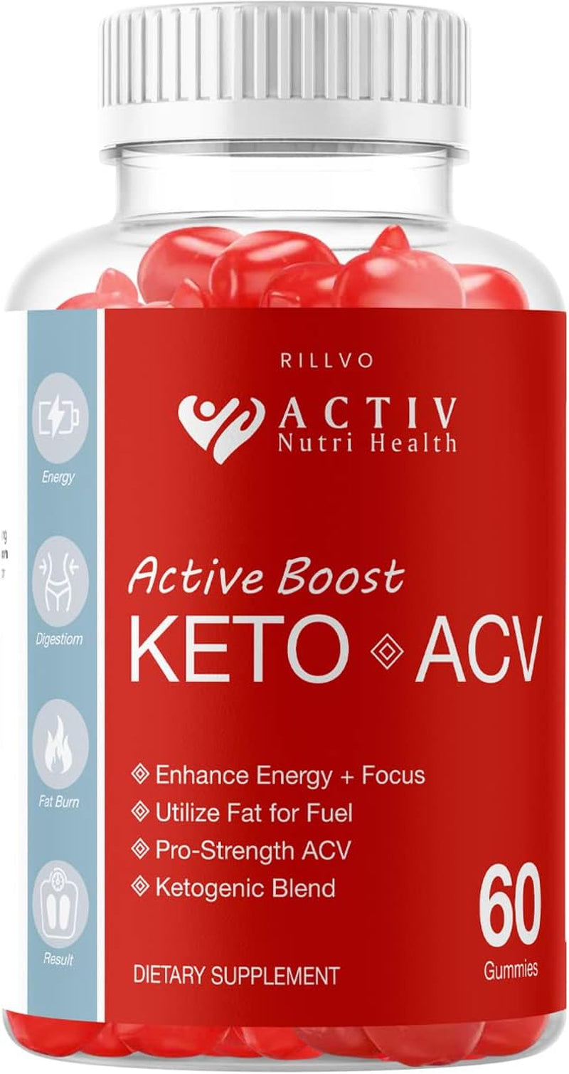 Activ Boost Keto ACV Gummies - Advanced Formula Active Boost Keto Gummies with Apple Cider Vinegar (60 Gummies)