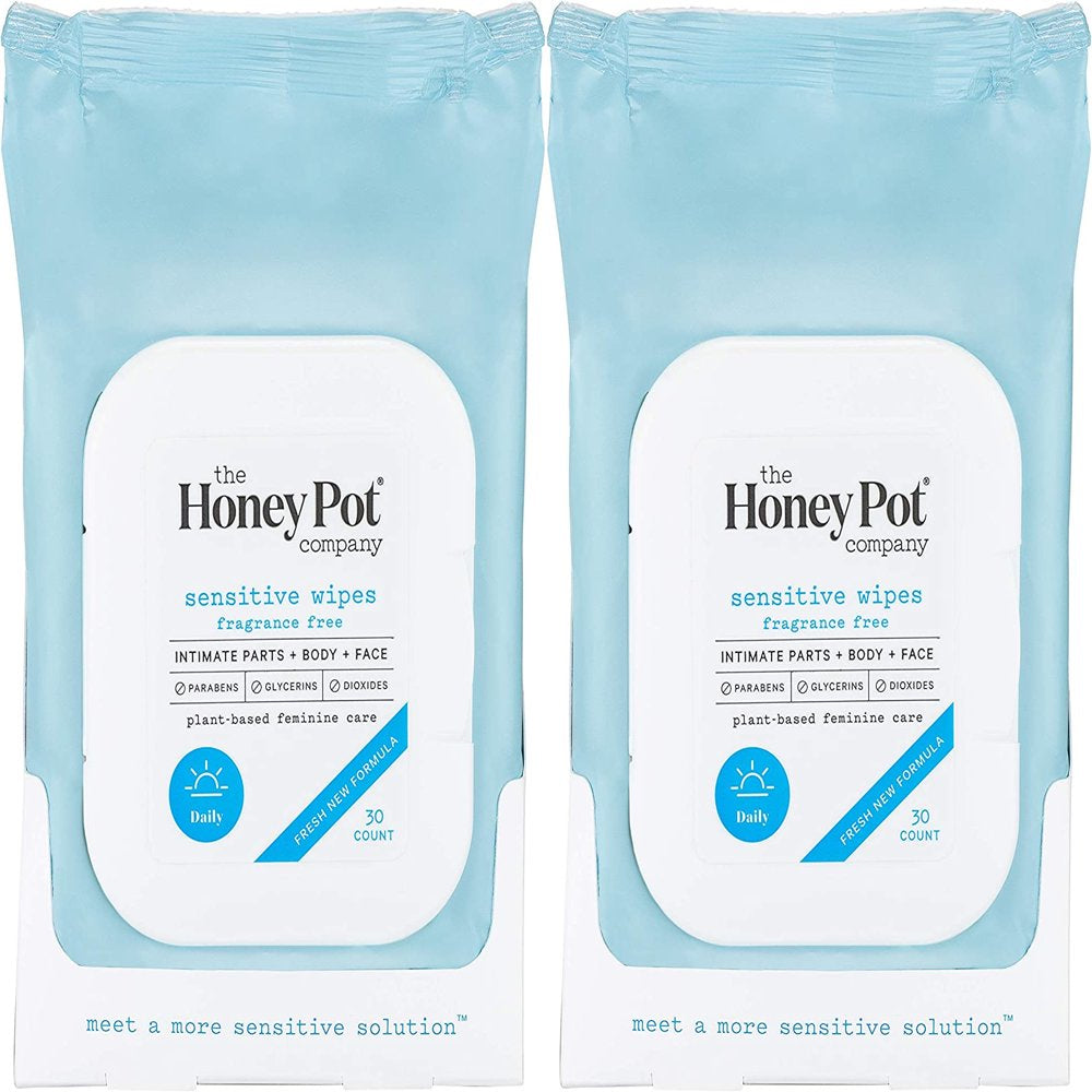 (2 Pack) the Honey Pot Company Feminine Wipes - Sensitive, 30 Count