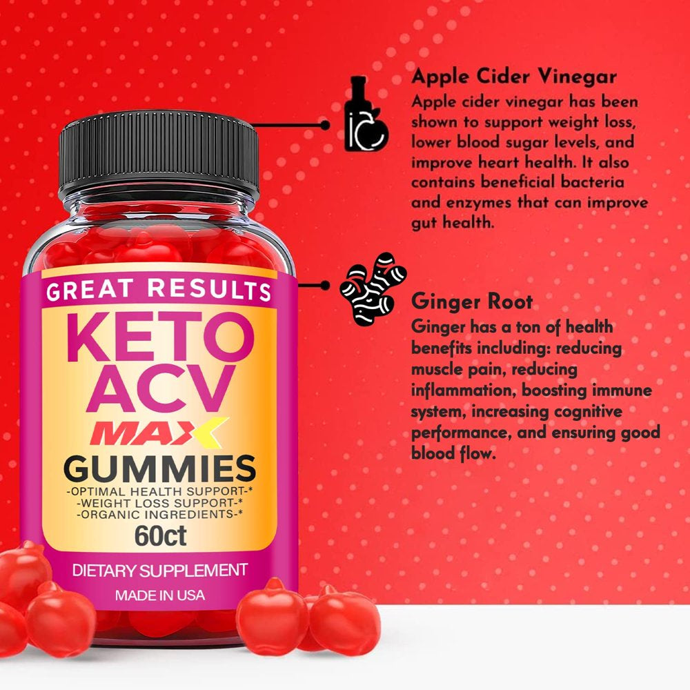 (5 Pack) Great Results Max Keto ACV Gummies - Supplement for Weight Loss - Energy & Focus Boosting Dietary Supplements for Weight Management & Metabolism - Fat Burn - 300 Gummies