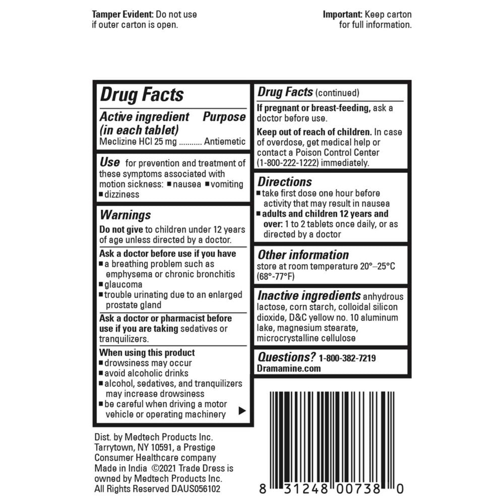 Dramamine Nausea Long Lasting, Nausea Relief, 10 Count