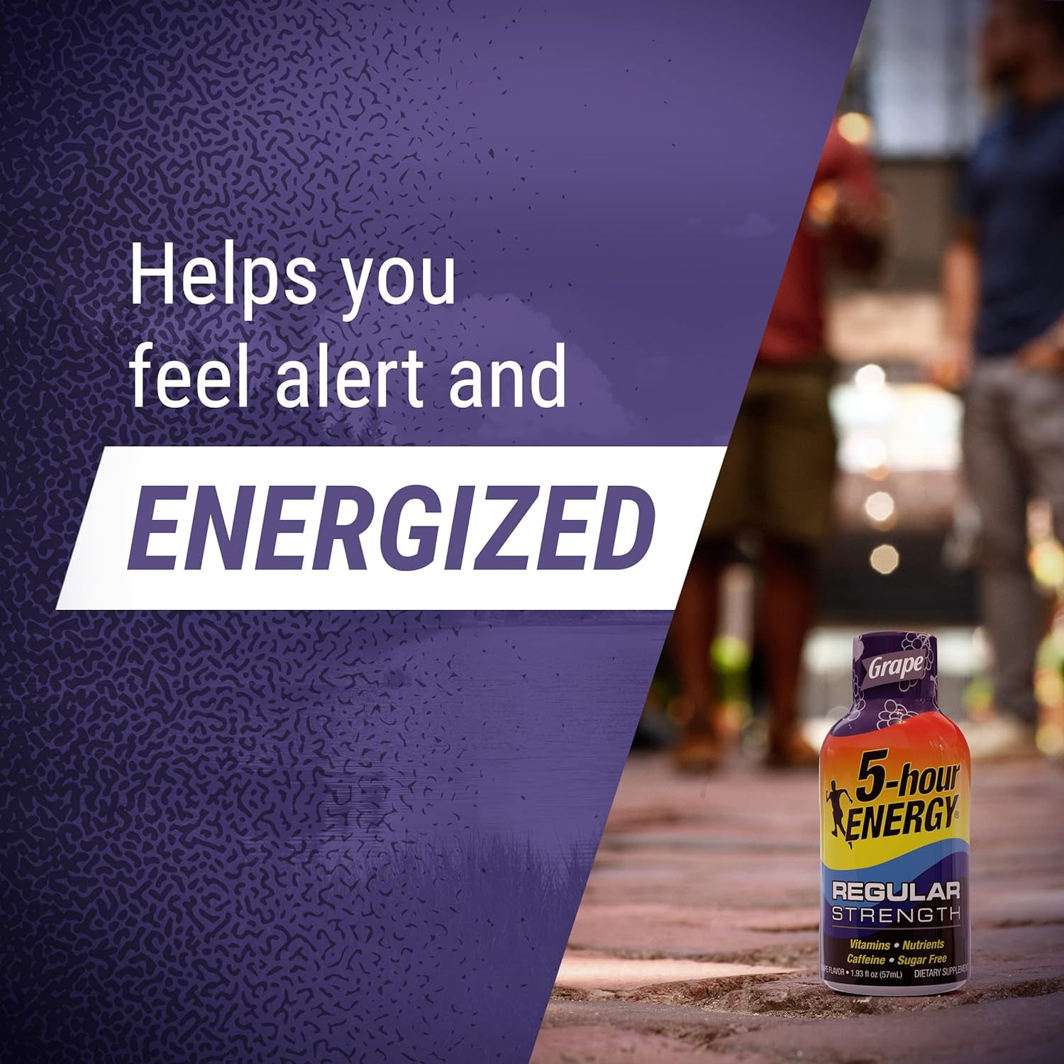 5-Hour ENERGY Shots Regular Strength | Grape Flavor | 1.93 Oz. 30 Count | Sugar Free 4 Calories | Amino Acids and Essential B Vitamins | Dietary Supplement | Feel Alert and Energized