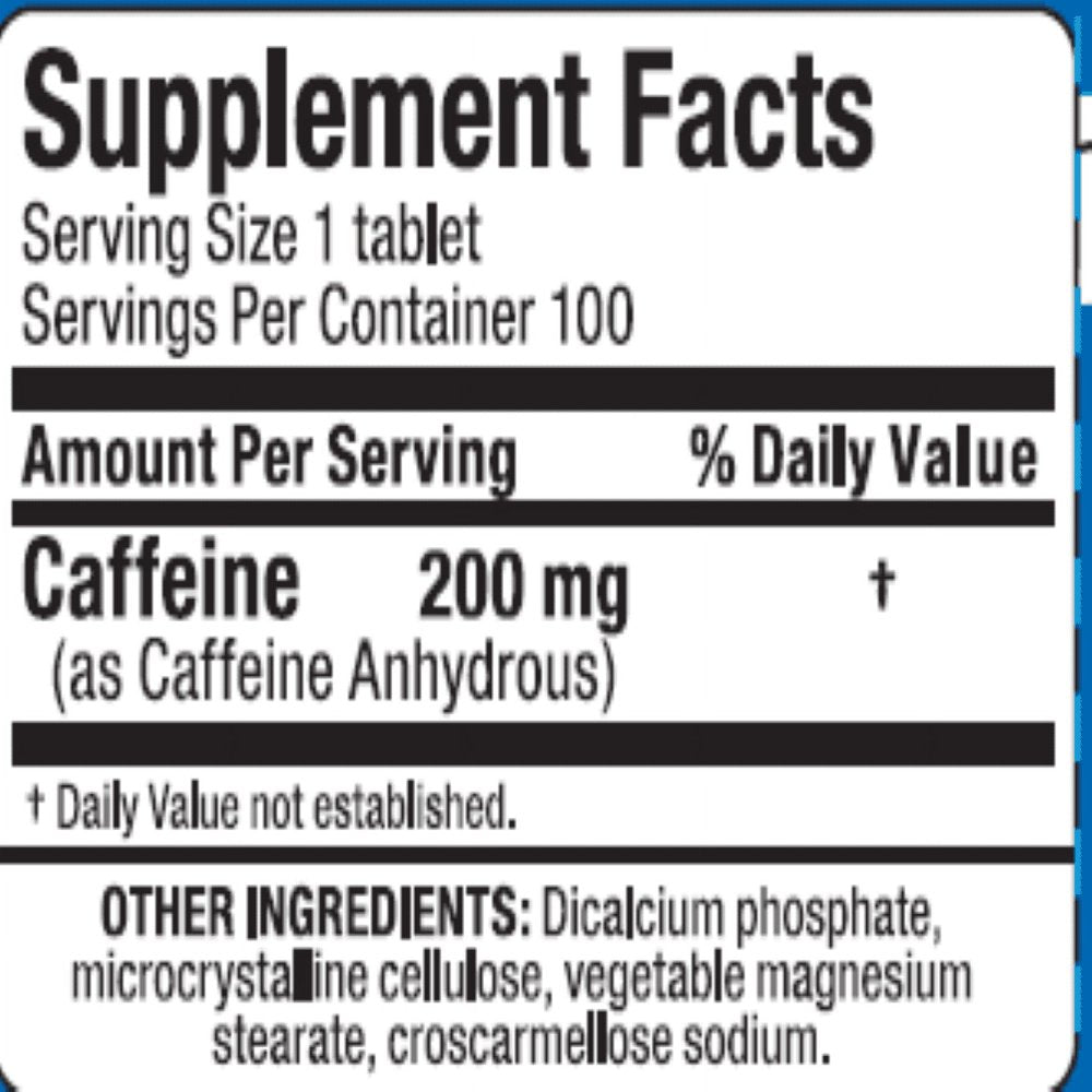 ALLMAX Nutrition Caffeine Pills, Fast Absorbing & Vegan, 200 Mg per Serving, 100 Tablets