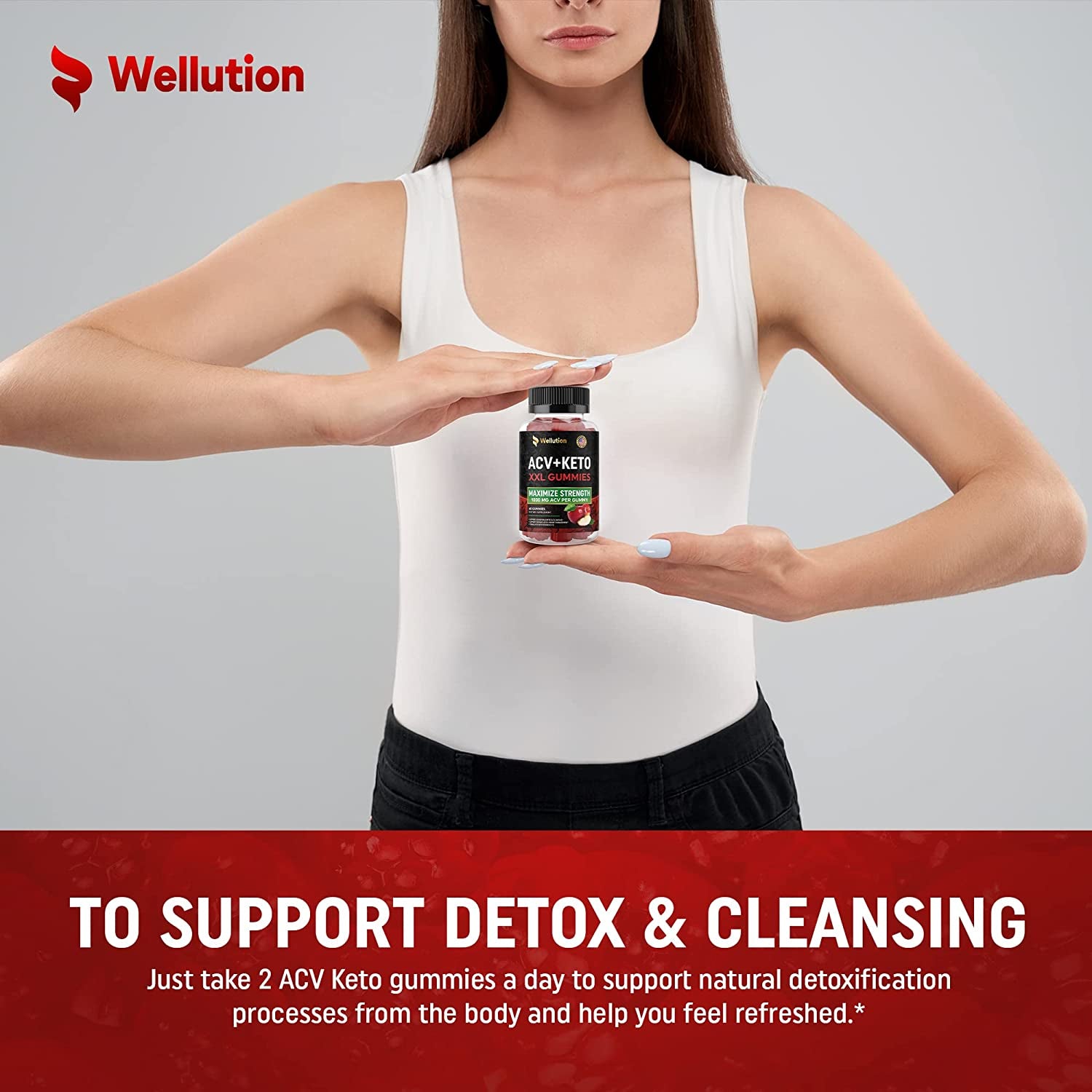 WELLUTION Gummies Apple Cider Vinegar - Formulated to Support Healthy Weight, Normal Energy Levels - Supports Digestion, Detox and Cleansing Beetroot and Pomegranate…