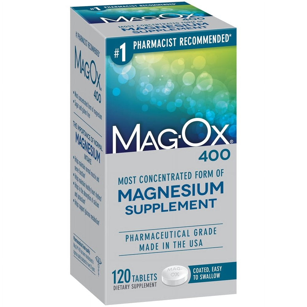 Mag-Ox 400 Magnesium Oxide Dietary Mineral Supplement Tablets 120 Count