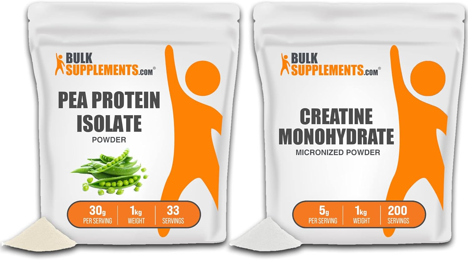 BULKSUPPLEMENTS.COM Pea Protein Isolate & Creatine Monohydrate 1KG Bundle