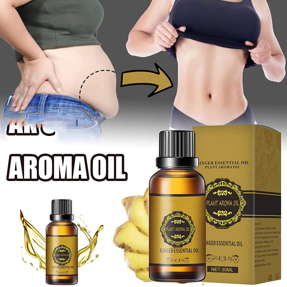 30Ml Ginger Oil for Weight Loss Belly Fat,Belly Drainage Ginger Oil,Slimming Tummy Ginger Oil,Essential Relax Liquid Herbal Massage Oil,3Pcs