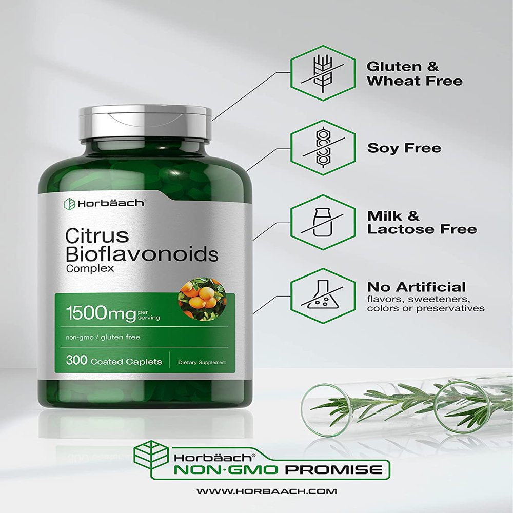 Citrus Bioflavonoids Complex | 1500Mg | 300 Caplets | Vegetarian Formula | by Horbaach