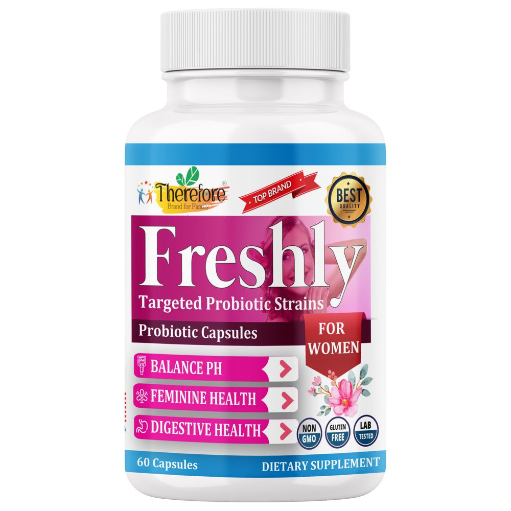 Freshly Probiotics for Women Ph Balance with Prebiotics & Lactobacillus Blend Womens Health Supplement 60 Caps by Therefore