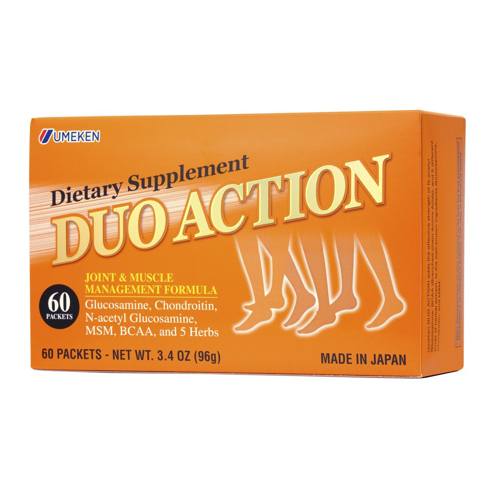 Umeken Duo Action, Glucosamine (99% Hydrochloride) for Joint Health, 1 Month Supply, 60 Packets