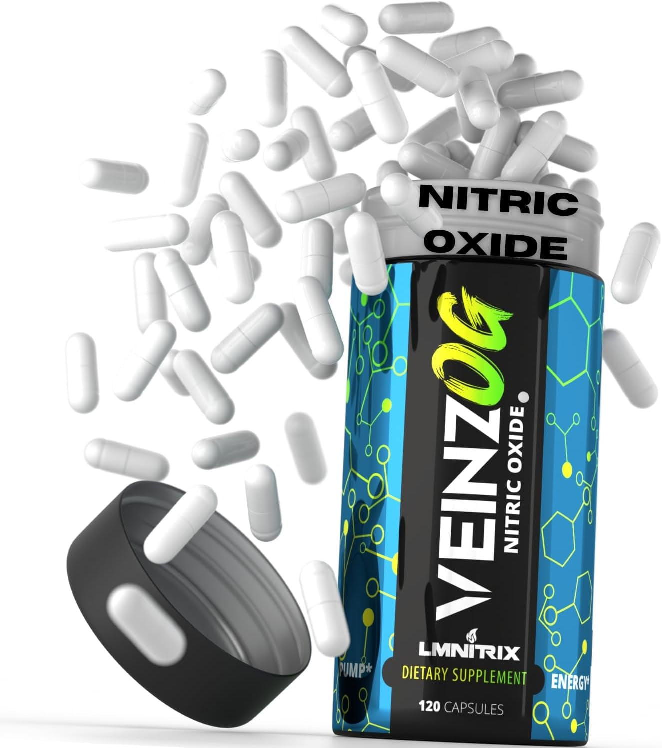 LMNITRIX VEINZ OG ✮ Nitric Oxide Booster Pills with Yohimbe ✮ Pump Supplement ✮ N.O. Mens Pump Supplement ✮120 Capsules