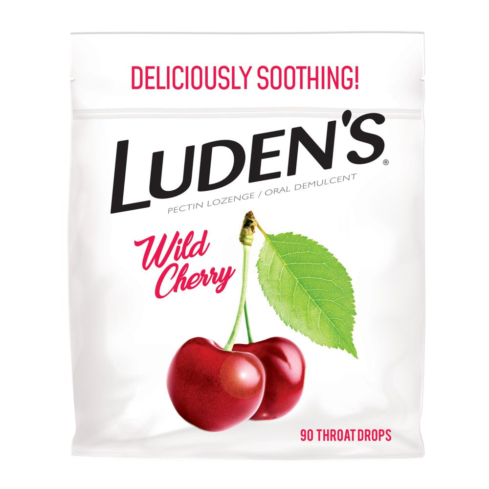 Luden'S Sore Throat Drops, for Minor Sore Throat Relief, Wild Cherry, 90 Count