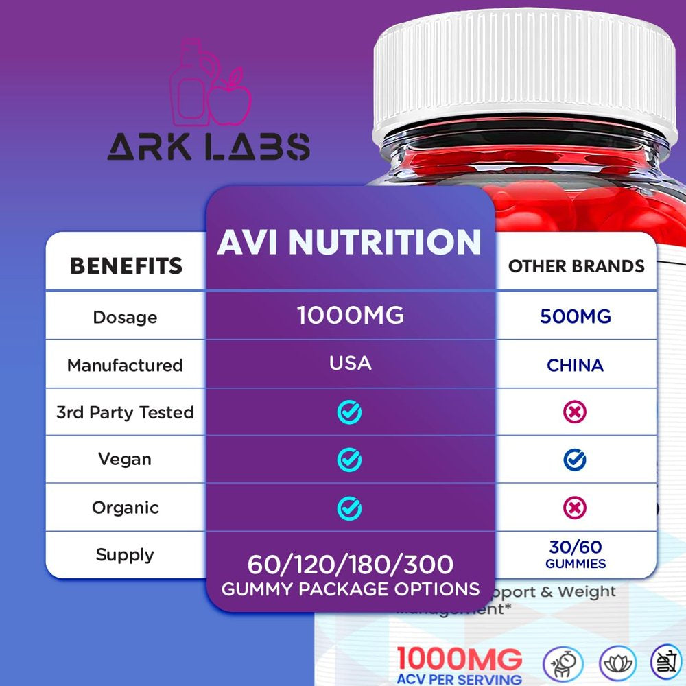 (1 Pack) AVI Nutrition Keto ACV Gummies - Apple Cider Vinegar Supplement for Weight Loss - Energy & Focus Boosting Dietary Supplements for Weight Management & Metabolism - Fat Burn - 60 Gummies