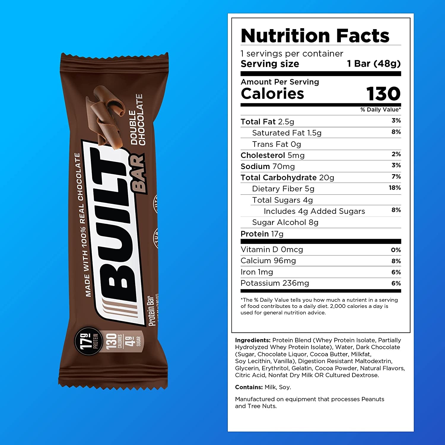 BUILT Protein Bars, Variety Pack, 12 Count, Protein Snacks with 17G of High Protein, Collagen, Chocolate Protein Bar, Only 4-6G in Sugars, Perfect Breakfast Bar, on the Go Protein Snack, Post Workout