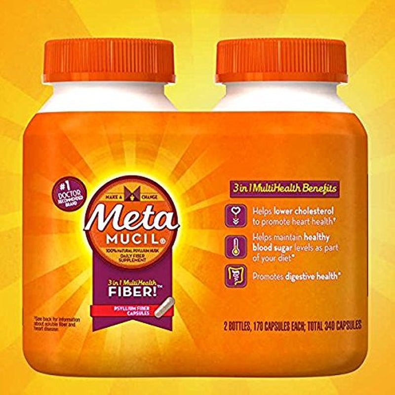 Metamucil Fiber Therapy for Regularity, Fiber Supplement, 170 Count (Pack of 2)