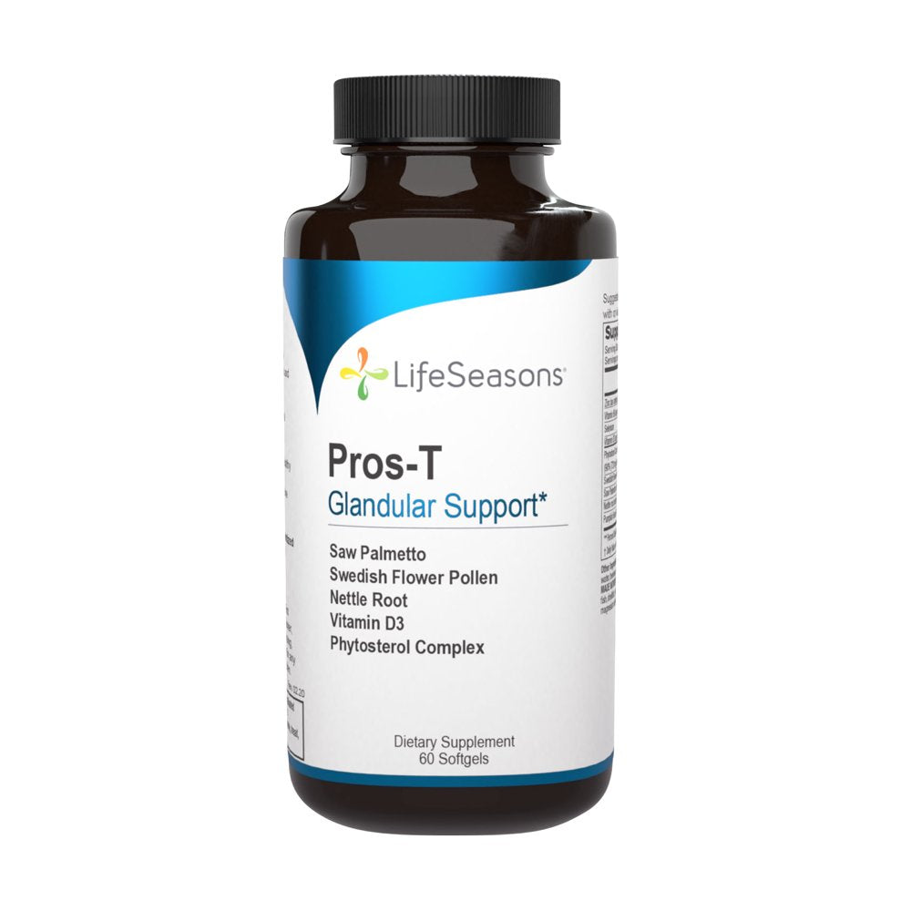 Lifeseasons - Pros-T - Prostate Support Supplement - Healthy Urinary Flow - Prostate Inflammation Support for Men - Clinical Strength Levels of Saw Palmetto, Nettle Root - 60 Capsules