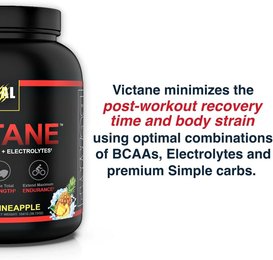 Victane - BCAA, Carbohydrate and Electrolyte Dietary Supplement for Men and Women - Crafted with Vitamins and Essential Amino Acids for Post Workout Nutrition - 30 Servings in Primal Pineapple