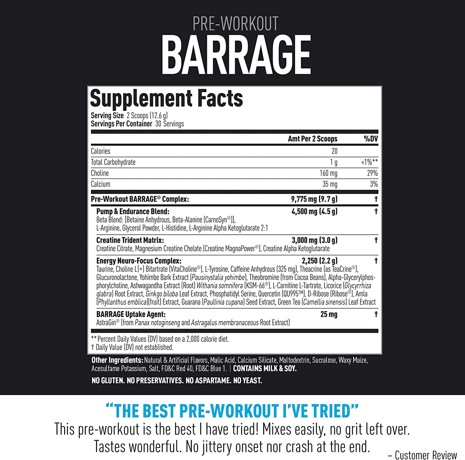 (CORE)ACTIVE Barrage Pre Workout Powder - Preworkout for Women & Men, Creatine Powder, Beta Alanine, Agmatine Sulfate, & Caffeine - Muscle Builder for Men with Intense Energy - Grape (30 Servings)