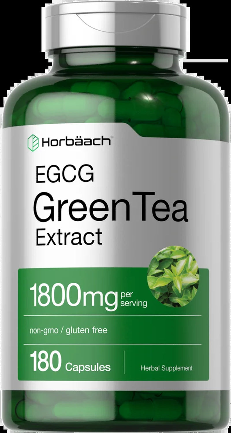 EGCG Green Tea Extract Pills | 1800 Mg | 180 Capsules | by Horbaach