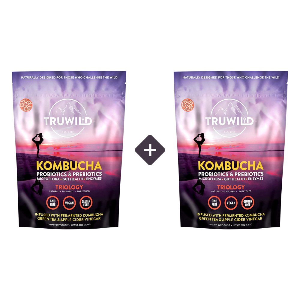 TRUWILD Kombucha Probiotic Supplement Powder - Immune Support & Gut Health, 233G - 2 Pack