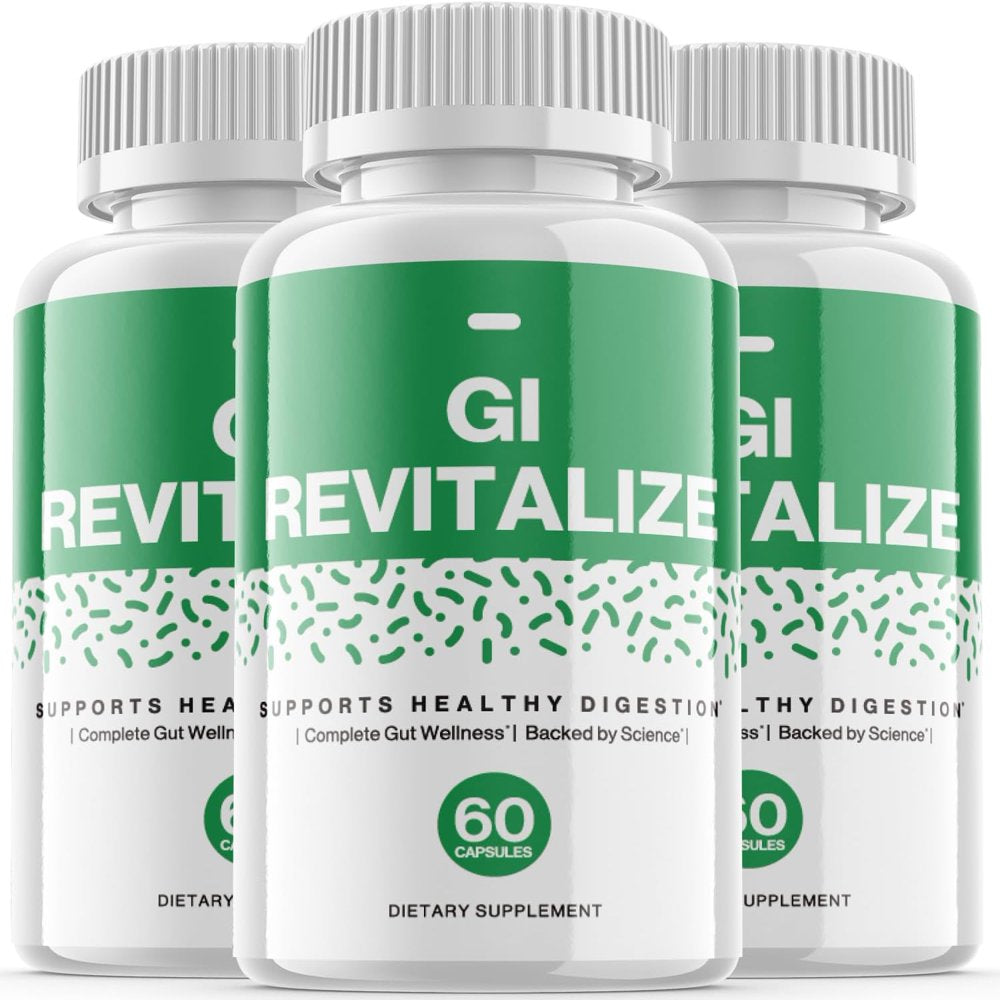 (3 Pack) Gi Revitalize - Dietary Supplement for Digestion and Healthy Gut - Pills for Immune System, Digestive Function, Healthy Stomach, Reduces Bloat - 180 Capsules