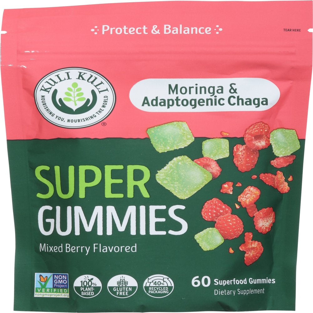 Kuli Kuli - Super Gummies Moringa & Adaptogenic Chaga Berry - 60 Gummies