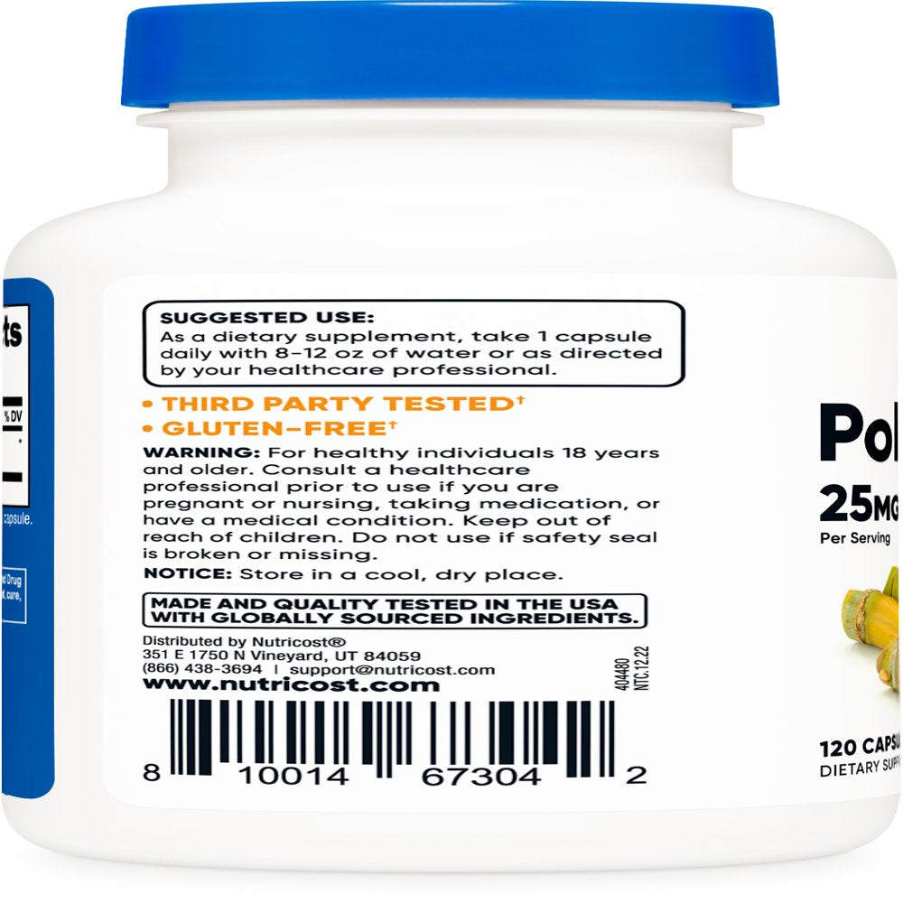 Nutricost Policosanol 25Mg, 120 Capsules - Gluten Free, Non-Gmo Supplement