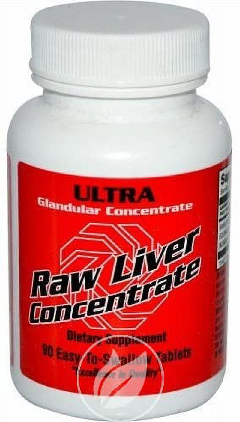 Ultra Glandulars Raw Liver Concentrate Tablets, 8000 Mg, 90 Count