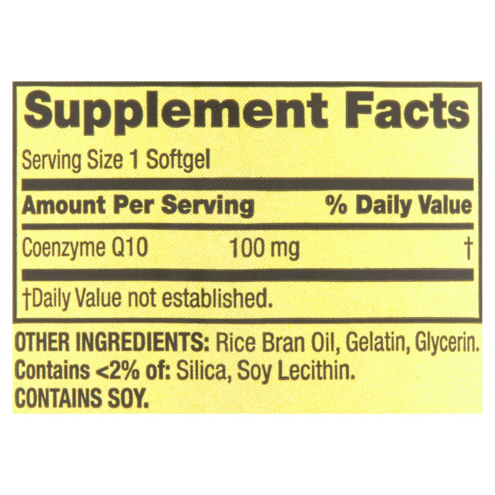 Spring Valley Rapid-Release Coq10 Heart Health Dietary Supplement Softgels, 100 Mg, 60 Count