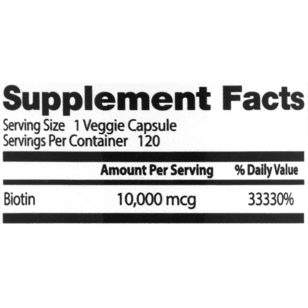 Doctor'S Best Biotin, 10,000 Mcg, 120 Veggie Caps