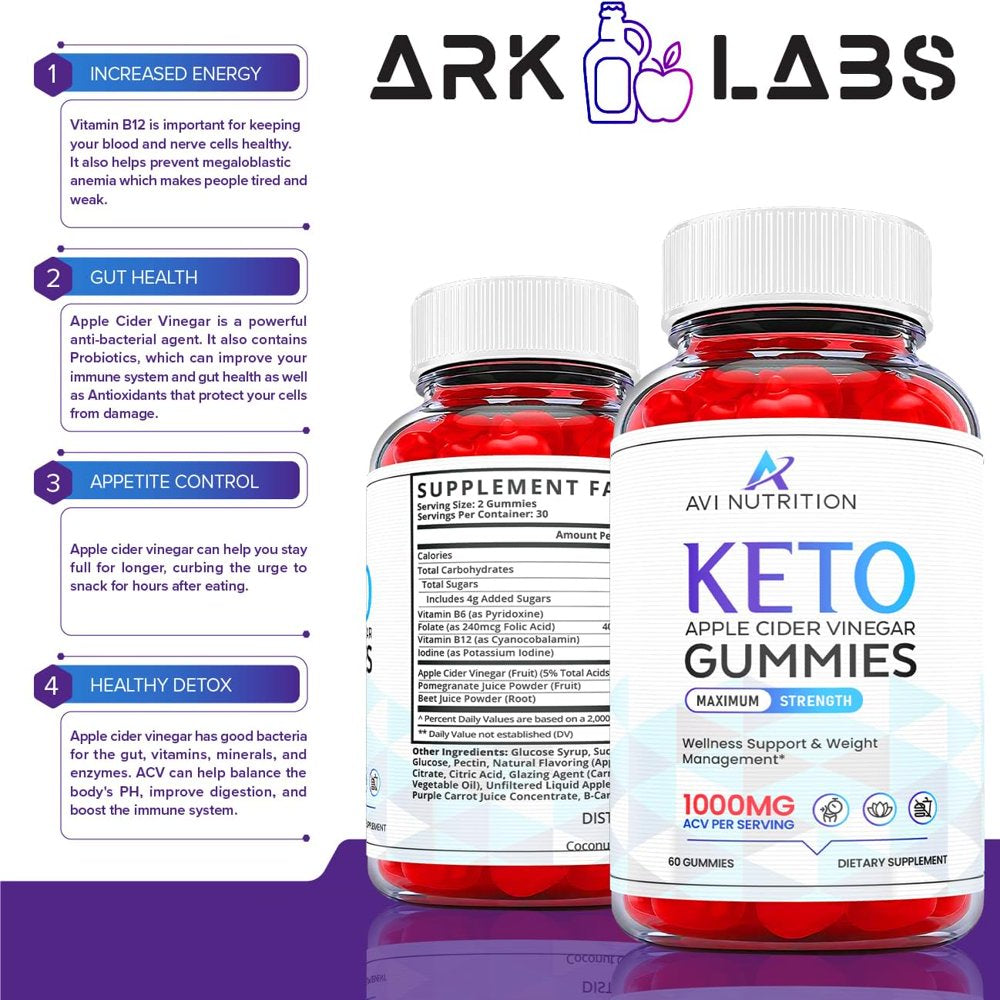 (1 Pack) AVI Nutrition Keto ACV Gummies - Apple Cider Vinegar Supplement for Weight Loss - Energy & Focus Boosting Dietary Supplements for Weight Management & Metabolism - Fat Burn - 60 Gummies