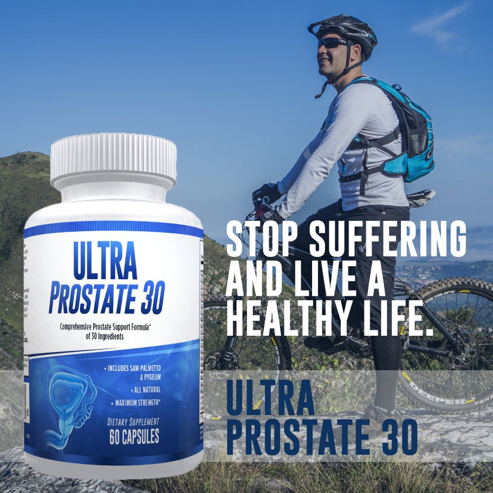 Ultra Prostate 30 – Comprehensive All Natural Prostate Support Formula for Men – Saw Palmetto, Pygeum, Plant Sterol Complex & 27 More – 1 Month